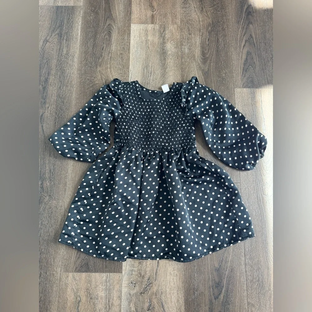 GAP Black Dress with White Polka Dots girl’s size 4T